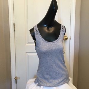 Roxy Crochet Grey Tank Top Small NWT
